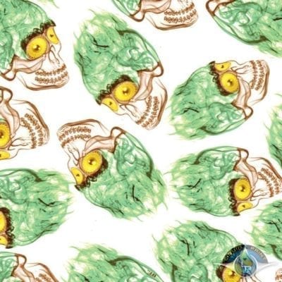 Metallic Skulls Green Film-LL-117